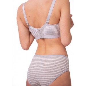 Комплект белья топ для кормления и трусы Rita Серый широкая полоска